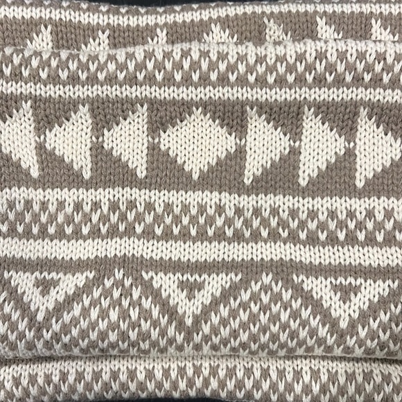 Tan and White Patterned Infinity Scarf - Picture 5 of 7